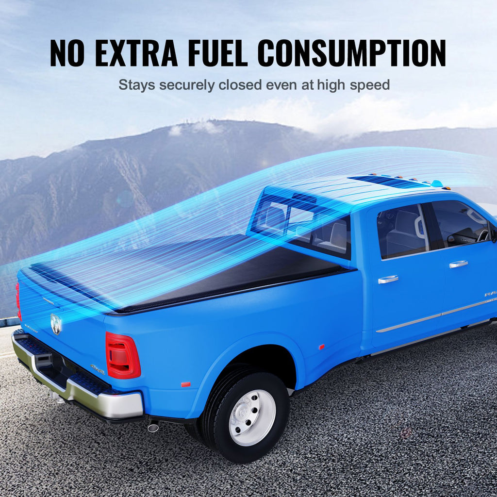 Truck Bed Cover, Roll Up Truck Bed Tonneau Cover, Compatible with 2002-2018 Dodge Ram 1500, 2003-2024 2500 3500, 2019-2024 Classic, for 6.4 x 5.5 ft Bed, Soft PVC material, Roll Up Tonneau Cover