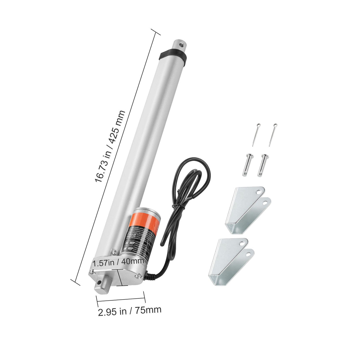 Linear Actuator 12V, 12 Inch High Load 330lbs/1500N Linear Actuator, 0.19"/s Linear Motion Actuator with Mounting Bracket and IP54 Protection