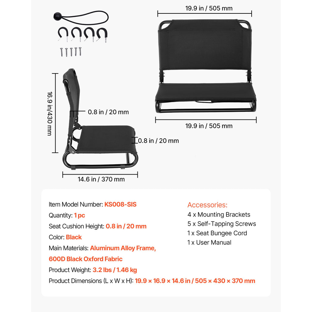 Kayak Seat, Folding Kayak Seat with Comfortable Back Support, Aluminum Alloy Frame & 600D Oxford Fabric, Easy Assembly for Paddling, Fishing and Recreational Kayaking