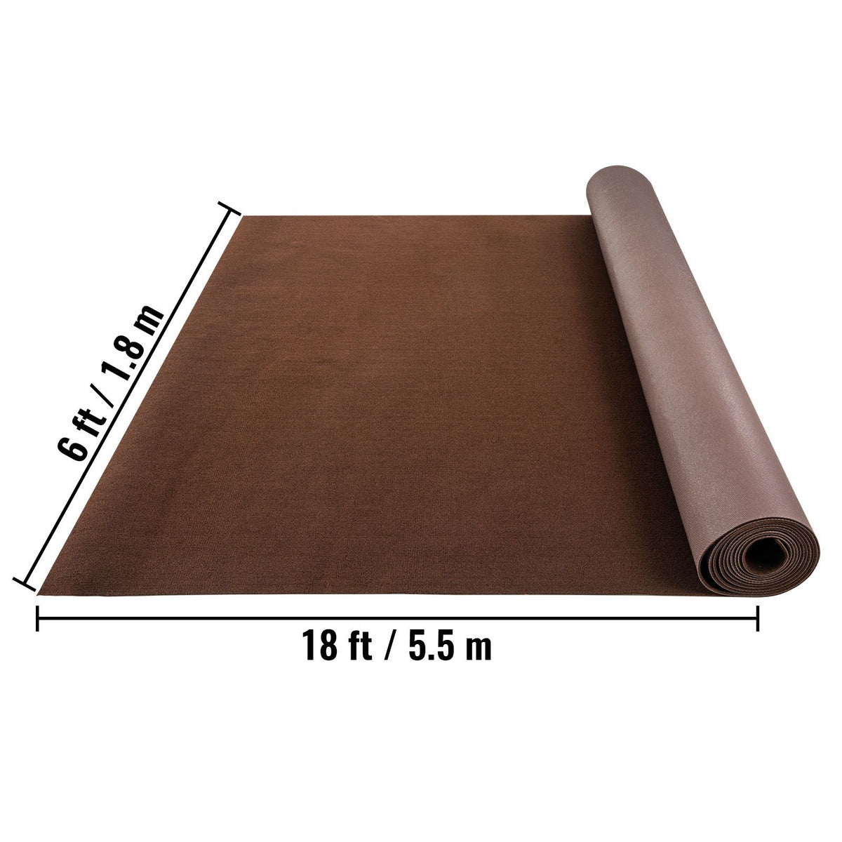Marine Carpet, 6 x 18 ft Boat Carpeting, Deep Brown Marine Grade Boat Carpet, Indoor/Outdoor Marine Carpeting with Water-Proof TPR Backing, Water-Proof Carpet Roll for Home, Patio, Porch, Deck
