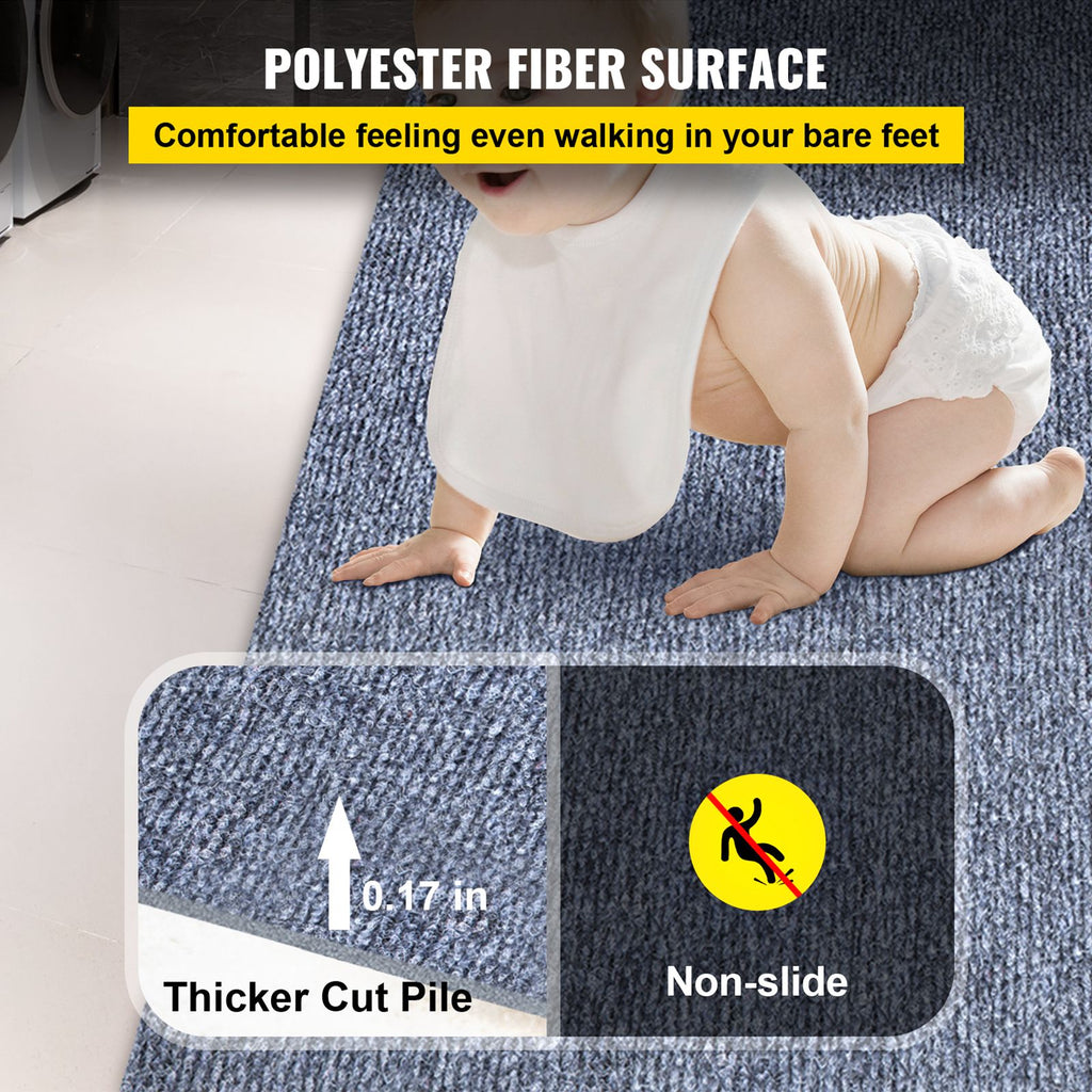 Gray Marine Carpet 6 ft x 36 ft, Boat Carpet Rugs, Indoor Outdoor Rugs for Patio Deck Anti-Slide TPR Water-Proof Back Outdoor Marine Carpeting Outdoor Carpet
