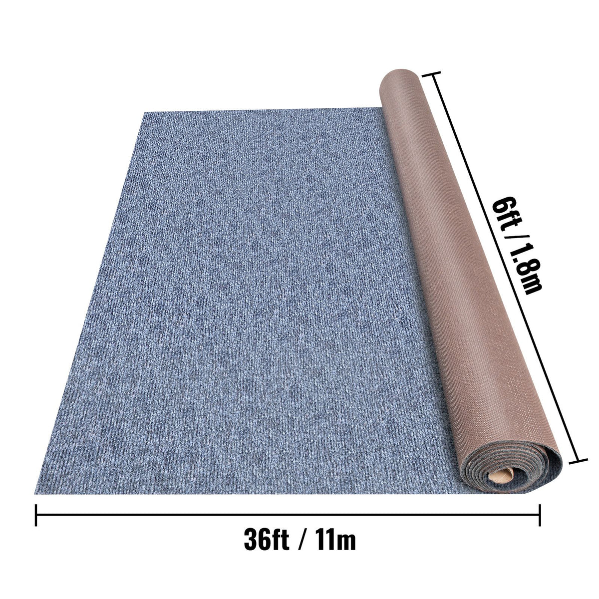 Gray Marine Carpet 6 ft x 36 ft, Boat Carpet Rugs, Indoor Outdoor Rugs for Patio Deck Anti-Slide TPR Water-Proof Back Outdoor Marine Carpeting Outdoor Carpet