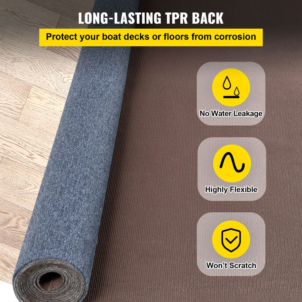 Gray Marine Carpet 6 ft x 39.3 ft Marine Carpeting Marine Grade Carpet for Boats with Waterproof Back Outdoor Rug for Patio Porch Deck Garage Outdoor Area Rug Runner Anti-Slide Porch Rug,1.8x12m