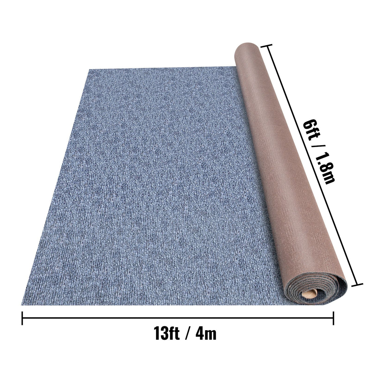 Marine Carpet 6x13ft Boat Area Rug Roll Cutpile In/Outdoor Patio Deck Gray, 1.8x4m
