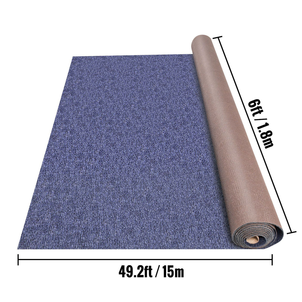 Deep Blue Marine Carpet 6 ft x 49.2 ft Marine Carpeting Marine Grade Carpet for Boats with Waterproof Back Outdoor Rug for Patio Porch Deck Garage Outdoor Area Rug Runner Non-Slide Porch Rug