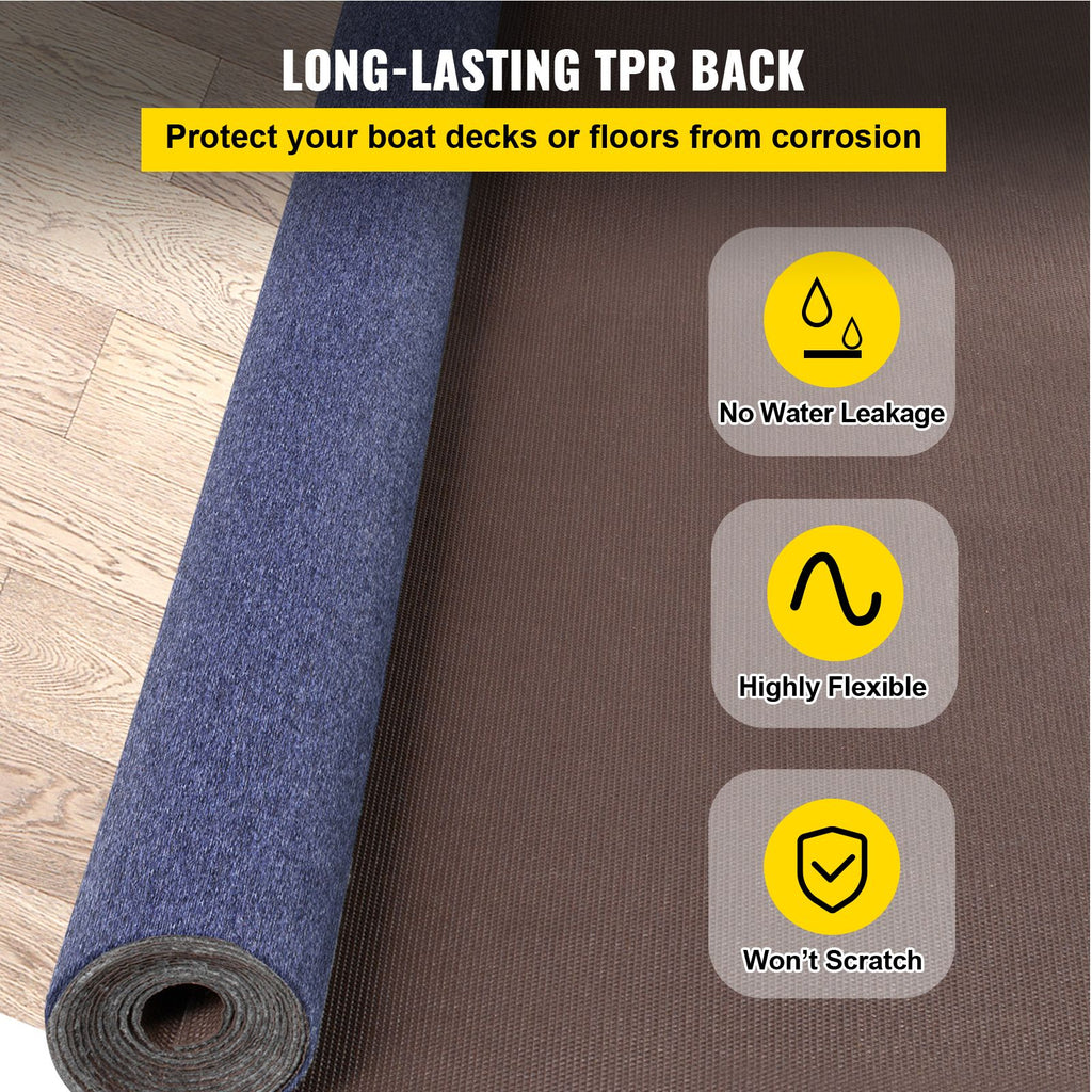 Deep Blue Marine Carpet 6 ft x 29.5 ft Marine Carpeting Marine Grade Carpet for Boats with Waterproof Back Outdoor Rug for Patio Porch Deck Garage Outdoor Area Rug Runner Non-Slide Porch Rug, 1.8x9m
