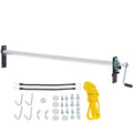 Hand Crank Tarp Roller Kit, 1.6-2.6 m Wide, Aluminum Alloy, Manual Cab Level Dump Truck Tarp Roller with 17.8 cm Sponge-Wrapped Handle, Perfect for Dump Trucks, Trailers, Trash Haulers (No Tarp)