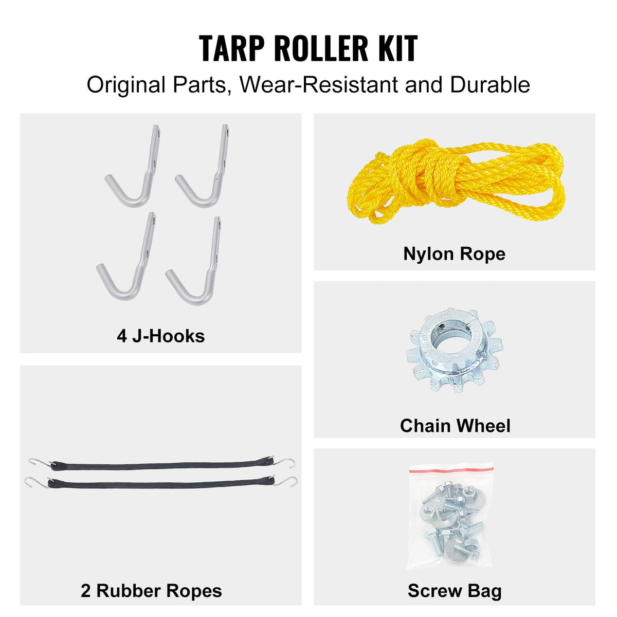 Hand Crank Tarp Roller Kit, 1.6-2.6 m Wide, Aluminum Alloy, Manual Cab Level Dump Truck Tarp Roller with 17.8 cm Sponge-Wrapped Handle, Perfect for Dump Trucks, Trailers, Trash Haulers (No Tarp)