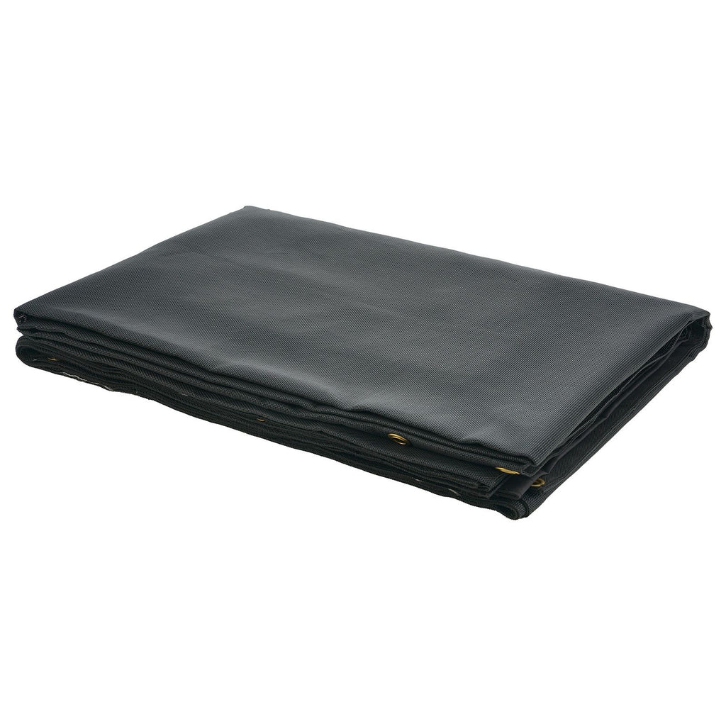 Dump Truck Mesh Tarp, 6 x 14 ft, PVC Coated Black Heavy Duty Cover with 5.5" 18oz Double Pocket, Brass Grommets, Reinforced Double Needle Stitch Webbing Fits Manual or Electric Dump Truck System