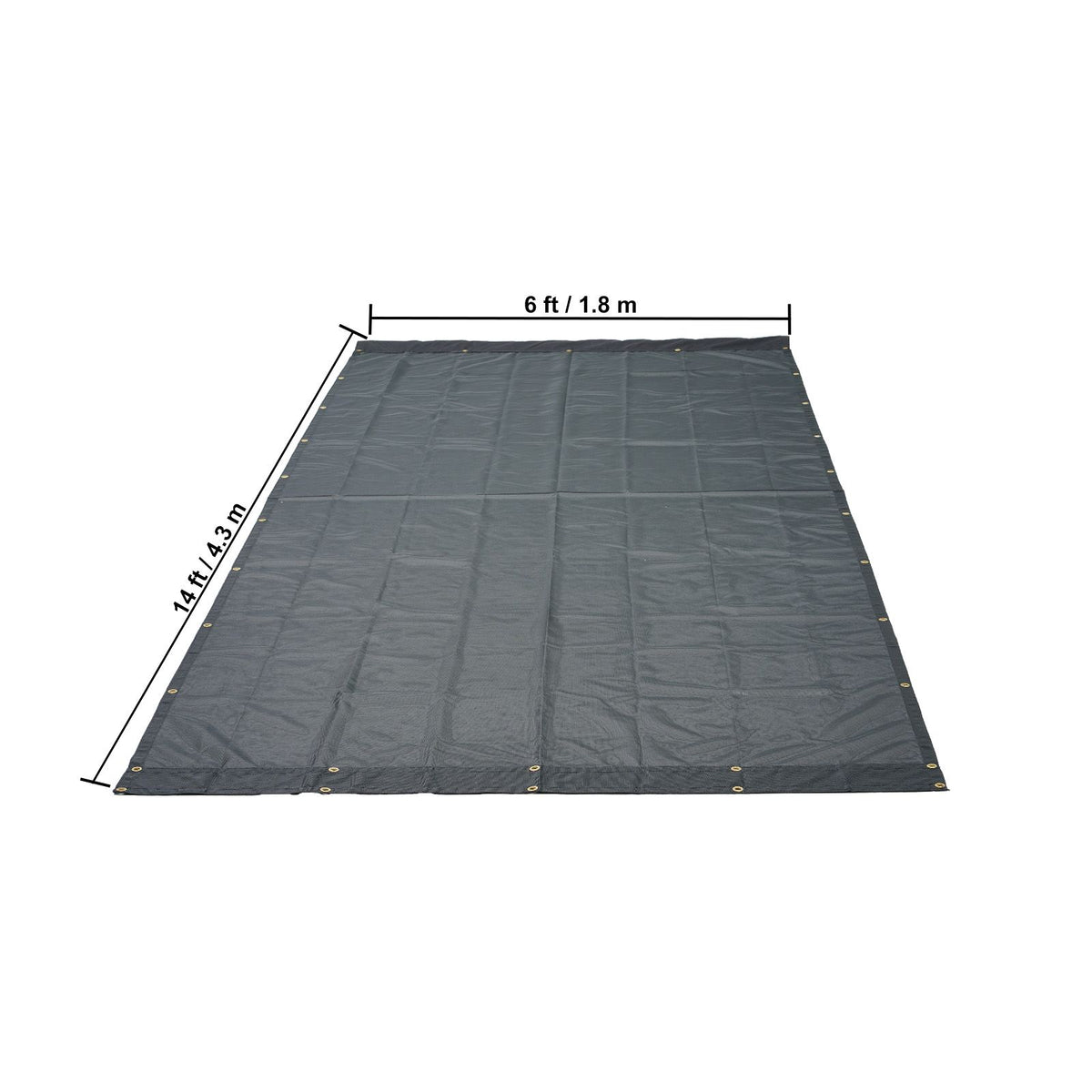 Dump Truck Mesh Tarp, 6 x 14 ft, PVC Coated Black Heavy Duty Cover with 5.5" 18oz Double Pocket, Brass Grommets, Reinforced Double Needle Stitch Webbing Fits Manual or Electric Dump Truck System