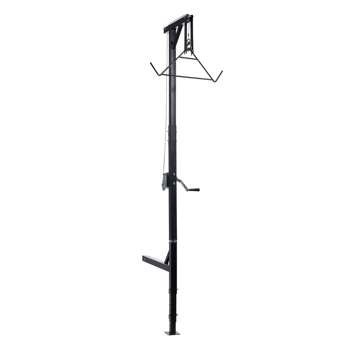 Truck Hitch Game Hoist, 500 lbs Load Capacity, Hunting Deer Hoist with 2-inch Receiver, 360-Degree Swivel Shaft & Adjustable Height, Includes Gambrel Winch for Skinning & Cleaning Game