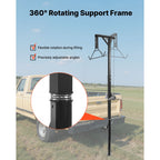 Truck Hitch Game Hoist, 500 lbs Load Capacity, Hunting Deer Hoist with 2-inch Receiver, 360-Degree Swivel Shaft & Adjustable Height, Includes Gambrel Winch for Skinning & Cleaning Game