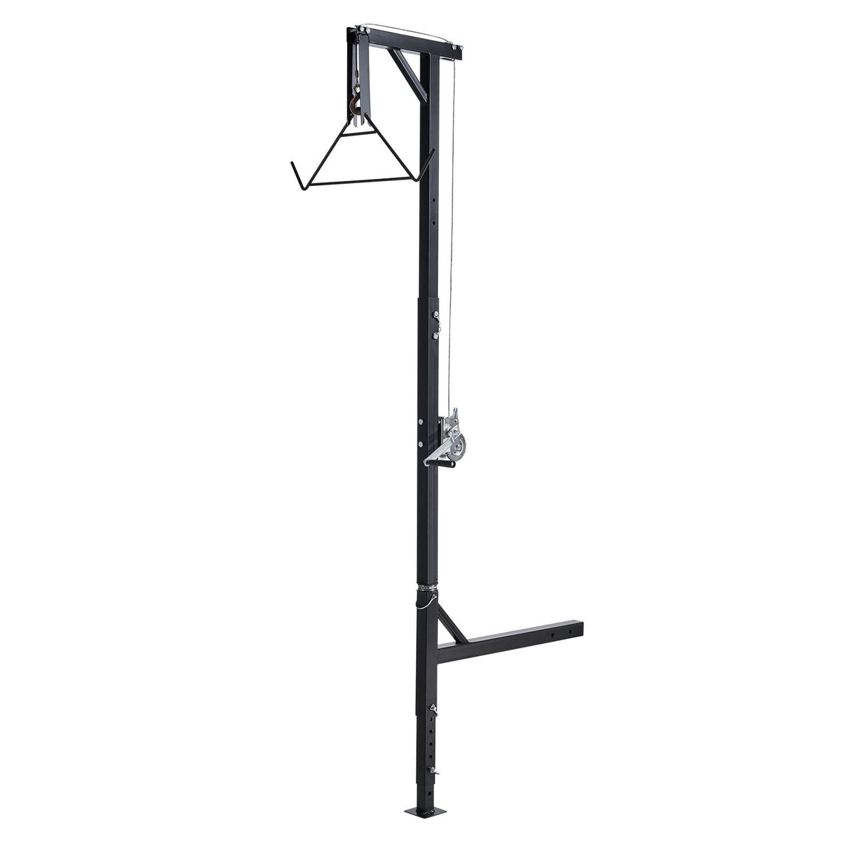 Truck Hitch Game Hoist, 500 lbs Load Capacity, Hunting Deer Hoist with 2-inch Receiver, 360-Degree Swivel Shaft & Adjustable Height, Includes Gambrel Winch for Skinning & Cleaning Game