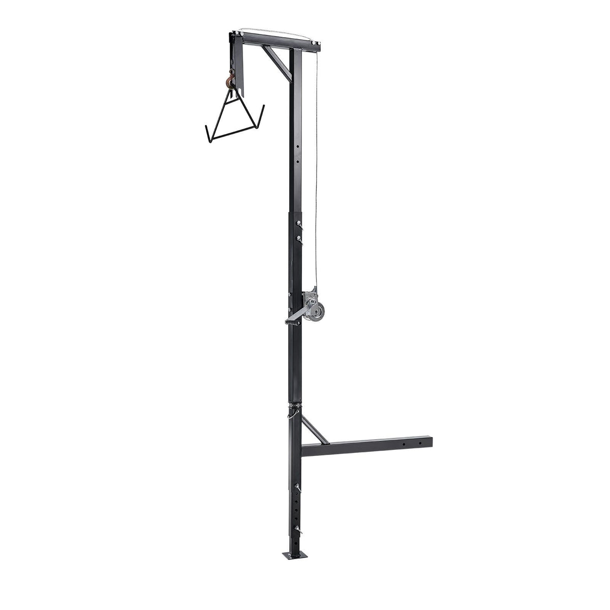 Truck Hitch Game Hoist, 600 lbs Load Capacity, Hunting Deer Hoist with 2-inch Receiver, 360-Degree Swivel Shaft & Adjustable Height, Includes Gambrel Winch for Skinning & Cleaning Game