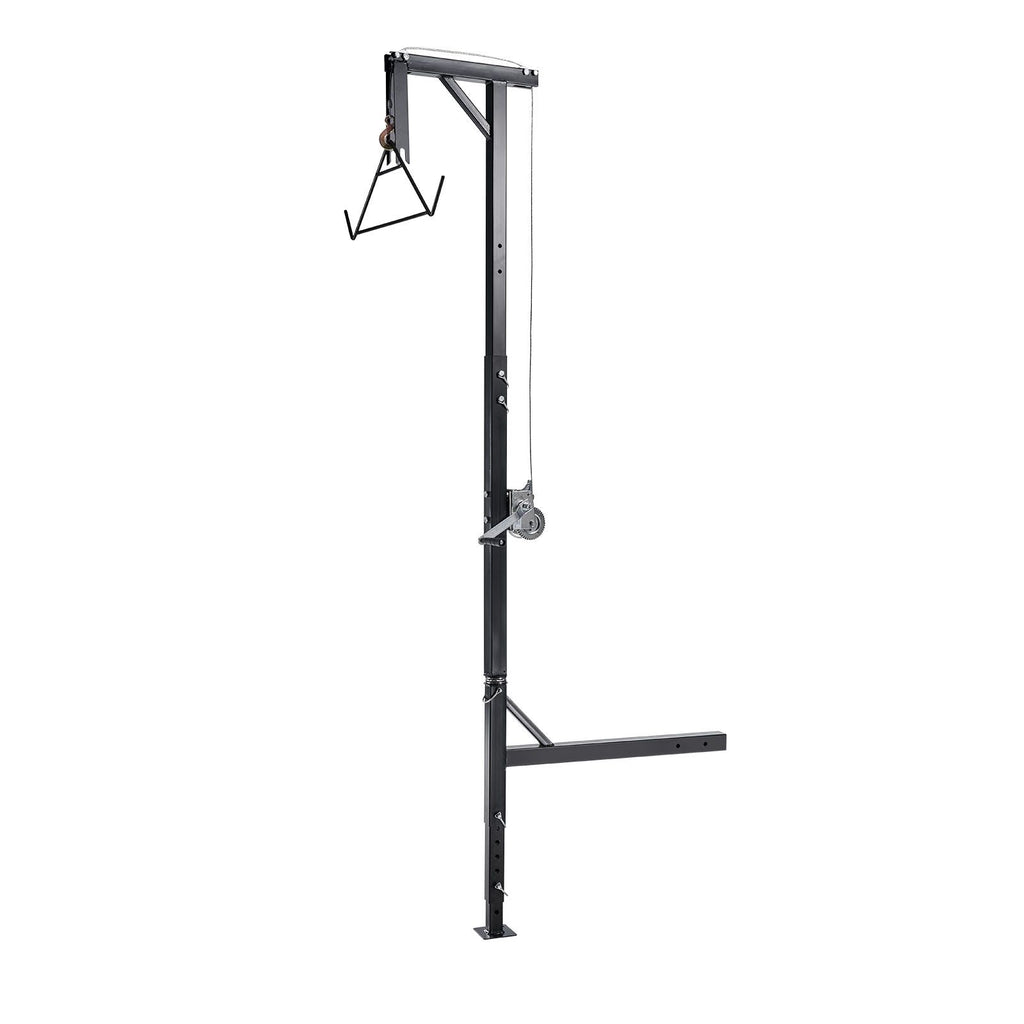 Truck Hitch Game Hoist, 600 lbs Load Capacity, Hunting Deer Hoist with 2-inch Receiver, 360-Degree Swivel Shaft & Adjustable Height, Includes Gambrel Winch for Skinning & Cleaning Game