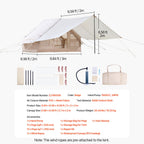 Inflatable Tents for Camping, 3-5 Person Easy Setup Blow up Tent with Hand Pump, 300D Oxford 4 Season Glamping Tent with Canopy, Stove Jack, 2 Doors & 2 Mesh Windows (Storage Bag Included)