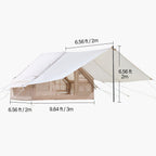 Inflatable Tents for Camping, 3-5 Person Easy Setup Blow up Tent with Hand Pump, 300D Oxford 4 Season Glamping Tent with Canopy, Stove Jack, 2 Doors & 2 Mesh Windows (Storage Bag Included)