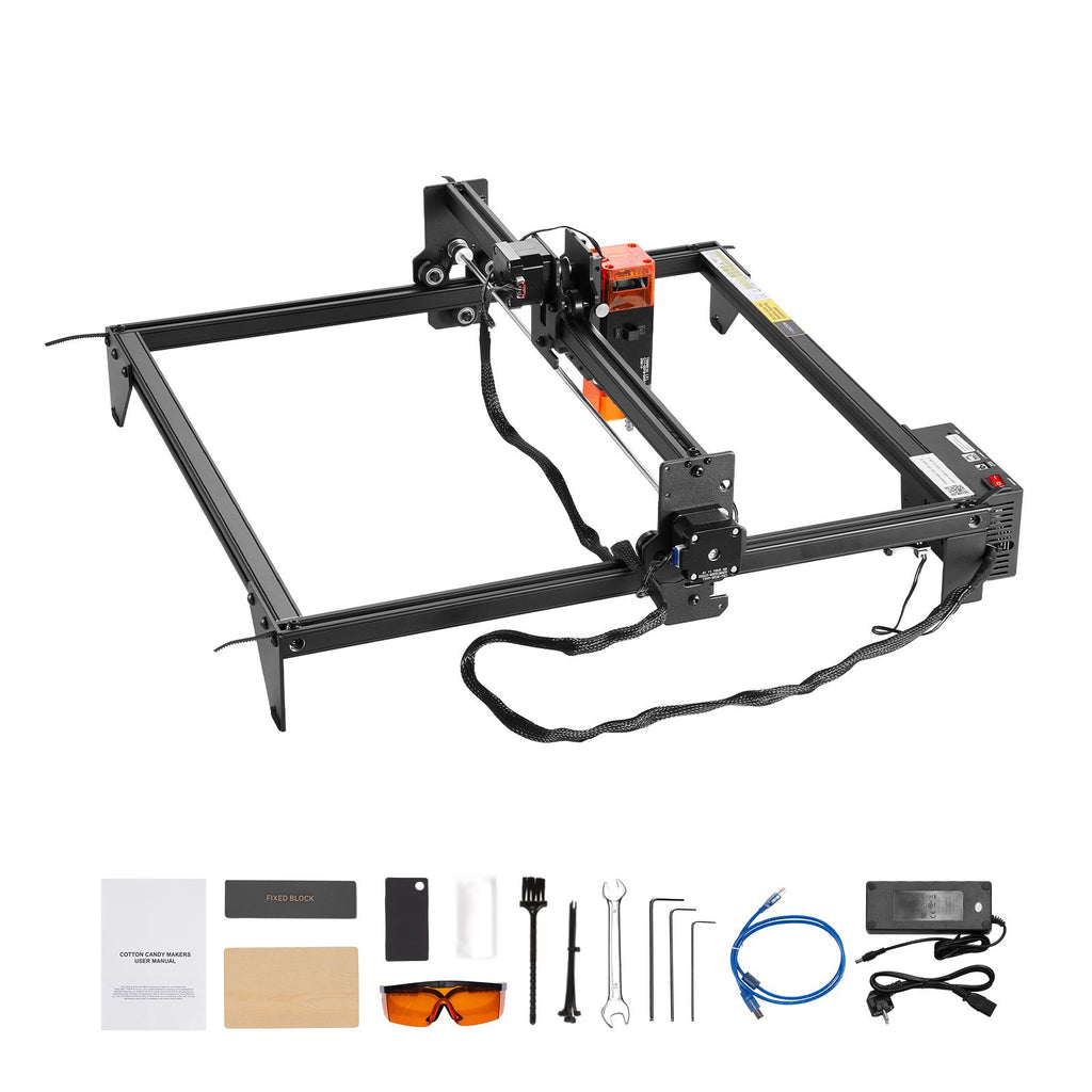 Laser Engraver, 5W Output, Laser Engraving Cutter Machine, 14.9 x 15.7 in/38 x 40 cm Working Area, 10000 mm/min Movement Speed, Compressed Spot with Eye Protection, for Wood, Certain Metal