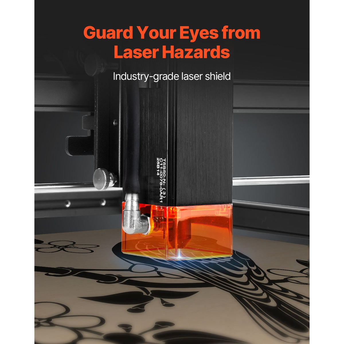 Laser Engraver, 5W Output, Laser Engraving Cutter Machine, 14.9 x 15.7 in/38 x 40 cm Working Area, 10000 mm/min Movement Speed, Compressed Spot with Eye Protection, for Wood, Certain Metal