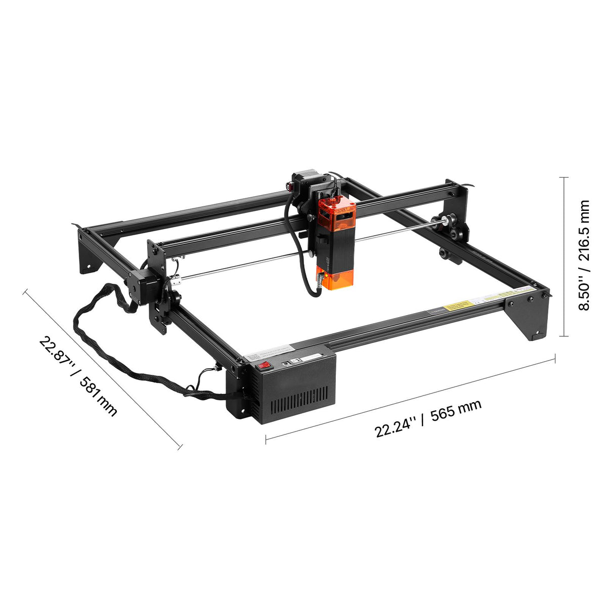 Laser Engraver, 5W Output, Laser Engraving Cutter Machine, 14.9 x 15.7 in/38 x 40 cm Working Area, 10000 mm/min Movement Speed, Compressed Spot with Eye Protection, for Wood, Certain Metal