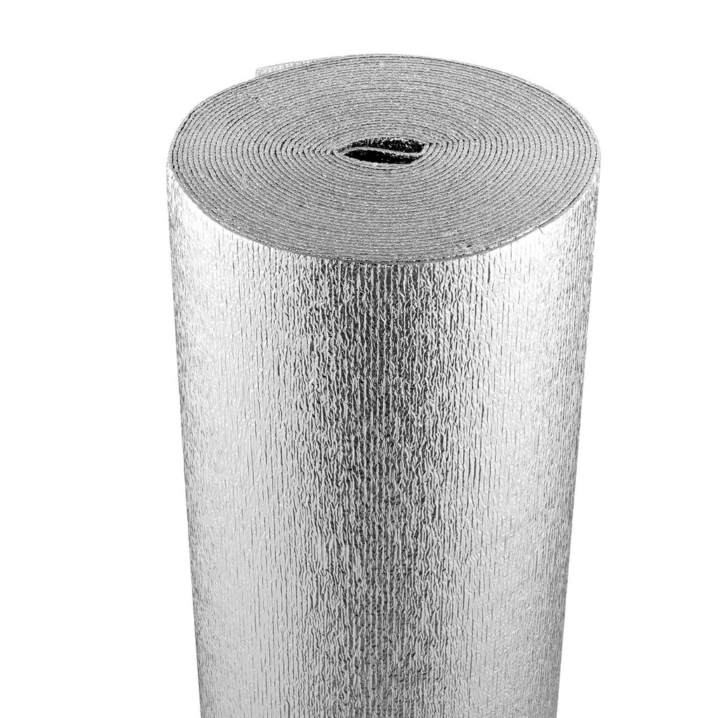 Double Reflective Insulation Roll, Foam Core Radiant Barrier, 3.2 mm 48 in x 50 ft, Double-Sided Aluminum Foil EPE Foam Heat Reflective Shield, Thermal Insulation Roll for Window RV Roof