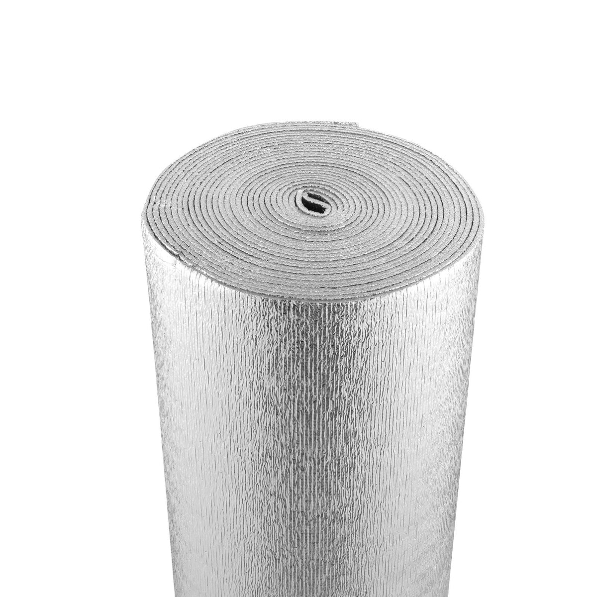 Double Reflective Insulation Roll, Foam Core Radiant Barrier, 5.5mm 48 in x 50 ft, Double-Sided Aluminum Foil EPE Foam Heat Reflective Shield, Thermal Insulation Roll for Window RV Roof