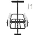 Beach Fishing Cart, 91 kg Load Capacity, Fish and Marine Cart with Two 275 mm Big Wheels Rubber Balloon Tires for Sand, Heavy-Duty Steel Pier Wagon Trolley with 7 Rod Holders for Fishing, Picnic