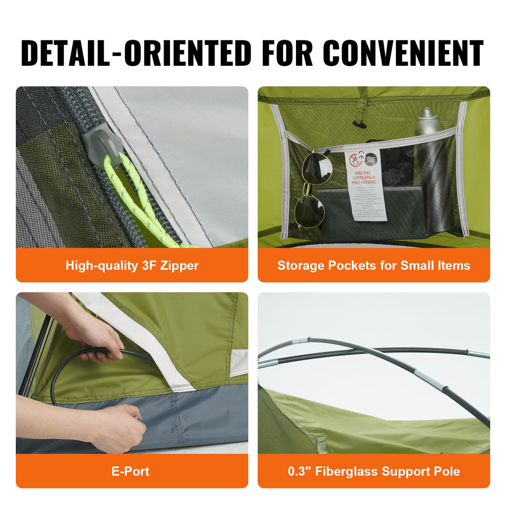 Camping Tent, 7 x 7 x 4 ft Fit for 6 Person, Waterproof Lightweight Backpacking Tent, Easy Setup, with Door and Window, for Outdoor Family Camping, Hiking, Hunting, Mountaineering Travel