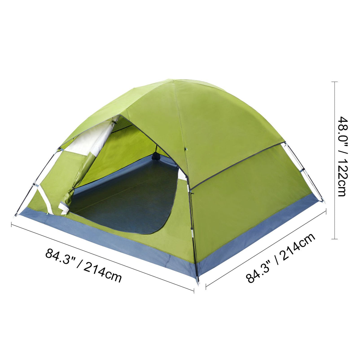 Camping Tent, 7 x 7 x 4 ft Fit for 6 Person, Waterproof Lightweight Backpacking Tent, Easy Setup, with Door and Window, for Outdoor Family Camping, Hiking, Hunting, Mountaineering Travel