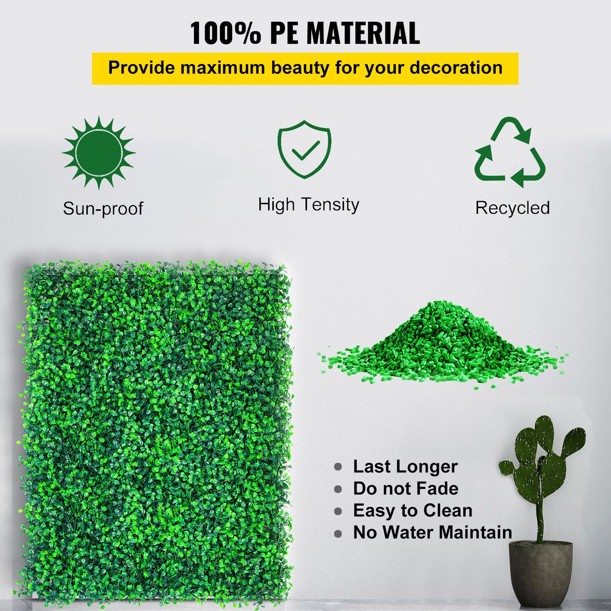 Artificial Boxwood Panels, 16 PCS 20"x20" Boxwood Hedge Wall Panels, PE Artificial Grass Backdrop Wall 1.6\", Privacy Hedge Screen for Decoration of Outdoor, Indoor, Garden, Fence, and Backyar
