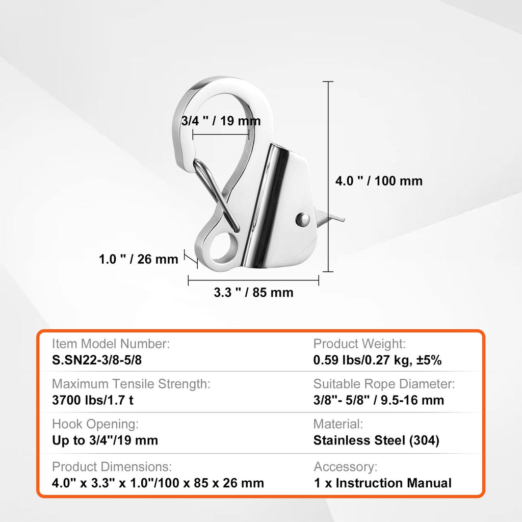 Boat Anchor Hook Stainless Steel Knotless Anchor System with Quick Release