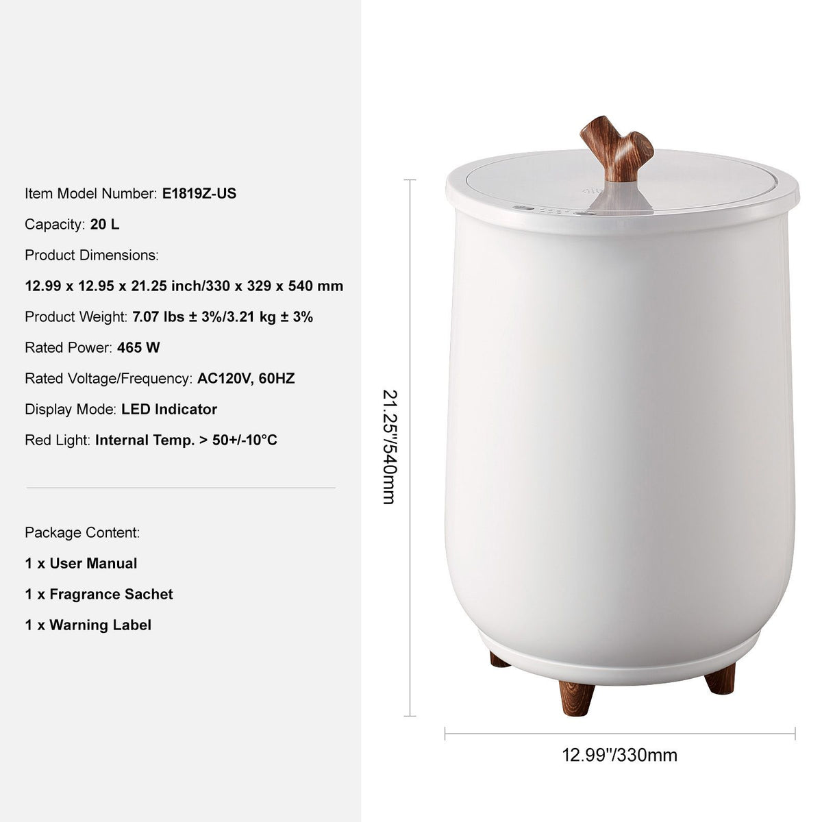 Towel Warmer Bucket, 20L Large Towel Warmer for Bathroom, Auto Shut Off Towel Heater with 4-Level Timer Fits up to Two 40"x70" Oversized Towels, Bathrobes, Blankets, ETL & FCC Certified