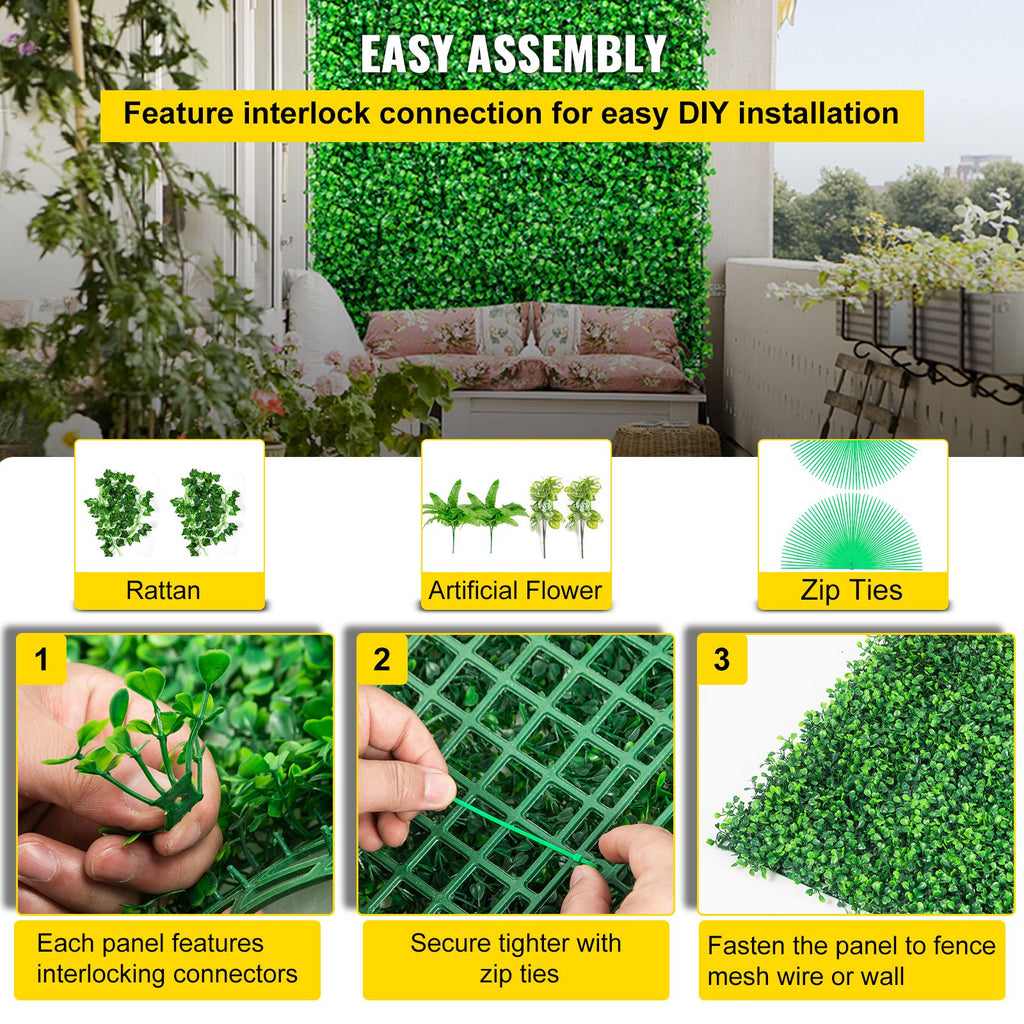Artificial Boxwood Panels, 14 PCS50.8x50.8cmBoxwood Hedge Wall Panels, PE Artificial Grass Backdrop Wall 4 cm , Privacy Hedge Screen for Decoration of Outdoor, Indoor, Garden, Fence, and Backyar