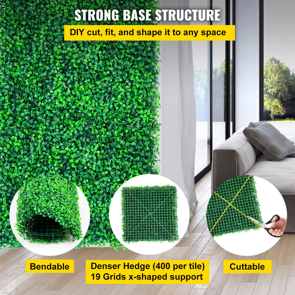 Artificial Boxwood Panels, 6 PCS50.8x50.8cmBoxwood Hedge Wall Panels, PE Artificial Grass Backdrop Wall 4 cm, Privacy Hedge Screen for Decoration of Outdoor, Indoor, Garden, Fence, and Backyard