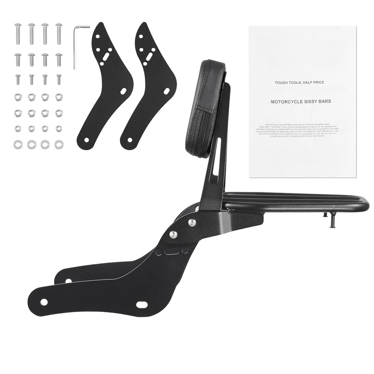 Motorcycle Backrest Sissy Bar with Luggage Rack for Honda Rebel 2017-2022