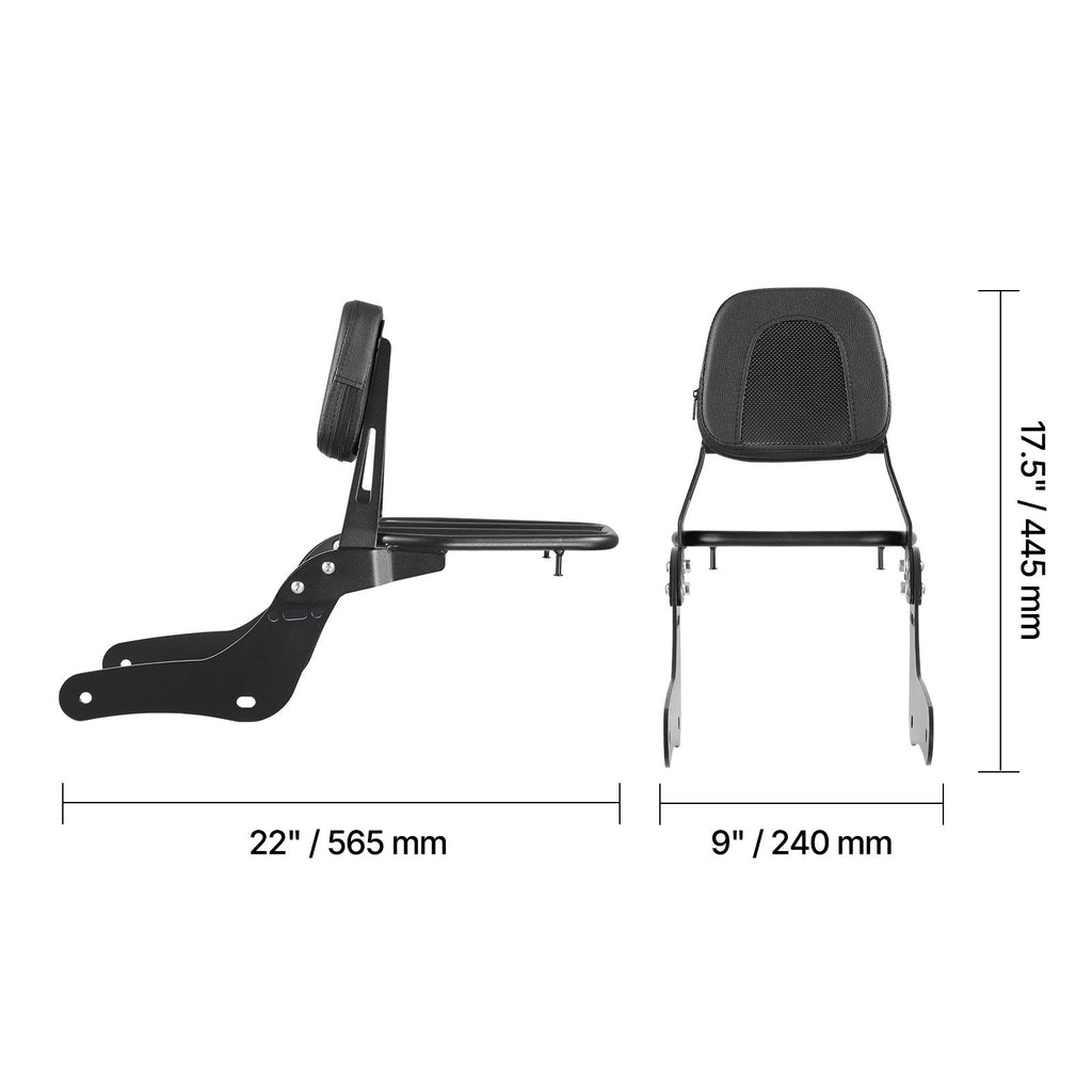Motorcycle Backrest Sissy Bar with Luggage Rack for Honda Rebel 2017-2022