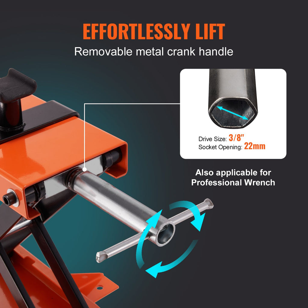 Motorcycle Lift Scissor Jack Stand 1100 Lb with Saddle ATV Lift Dirt Bike