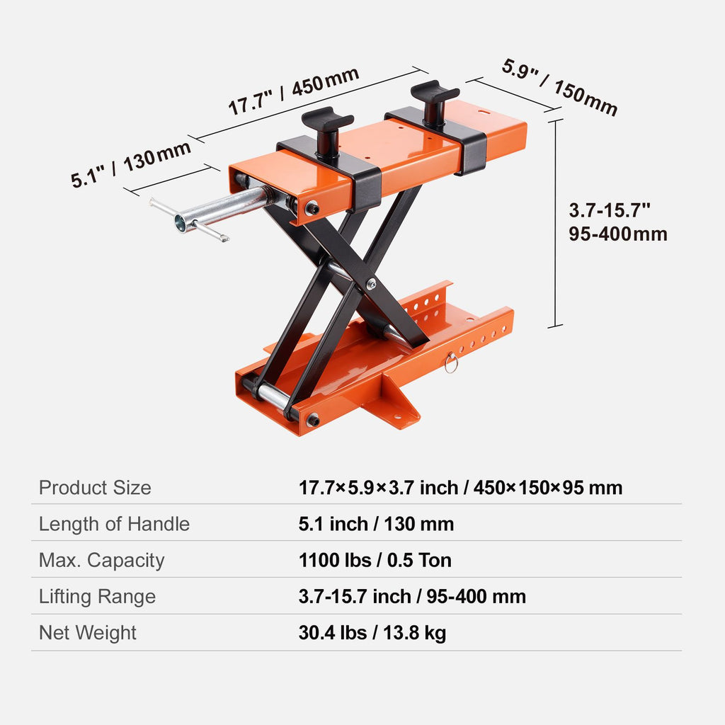 Motorcycle Lift Scissor Jack Stand 1100 Lb with Saddle ATV Lift Dirt Bike
