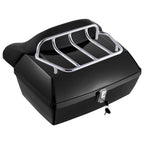 Motorcycle Top Case, Universal Durable PP Material Motorbike Tail Box with Reflective Panel, 48L Waterproof Detachable Motorcycle Top Box with Multi-Hole Base, Fit for 99% of Motorcycle Frames