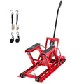 Hydraulic Motorcycle Lift Jack, 680 kg Capacity, ATV Lift Jack Portable Motorcycle Hoist Stand with 4 Wheels, 115-385 mm Height Range, Hydraulic Foot-Operated Hoist Stand for ATVs, Dirt Bikes