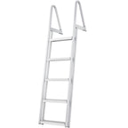 Removable Dock Ladder 5 Steps, 159 kg Load Capacity, Pontoon Boat Ladder with 4'' Wide Step & Nonslip Design for Ship/Lake/Pool/Marine Boarding