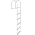 Dock Ladder, Removable 5 Steps, 227 kgs Load Capacity, Aluminum Alloy Pontoon Boat Ladder with 3.1'' Wide Step & Nonslip Rubber Mat, Easy to Install for Ship/Lake/Pool/Marine Boarding