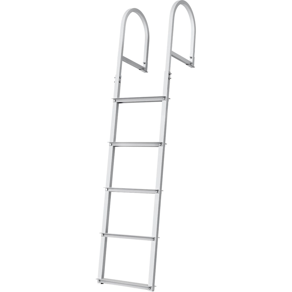 Dock Ladder, Removable 5 Steps, 227 kgs Load Capacity, Aluminum Alloy Pontoon Boat Ladder with 3.1'' Wide Step & Nonslip Rubber Mat, Easy to Install for Ship/Lake/Pool/Marine Boarding