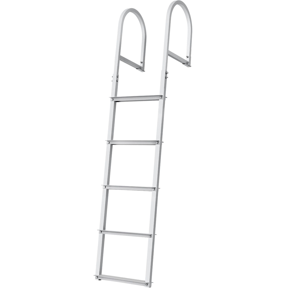Dock Ladder, Removable 5 Steps, 227 kgs Load Capacity, Aluminum Alloy Pontoon Boat Ladder with 3.1'' Wide Step & Nonslip Rubber Mat, Easy to Install for Ship/Lake/Pool/Marine Boarding