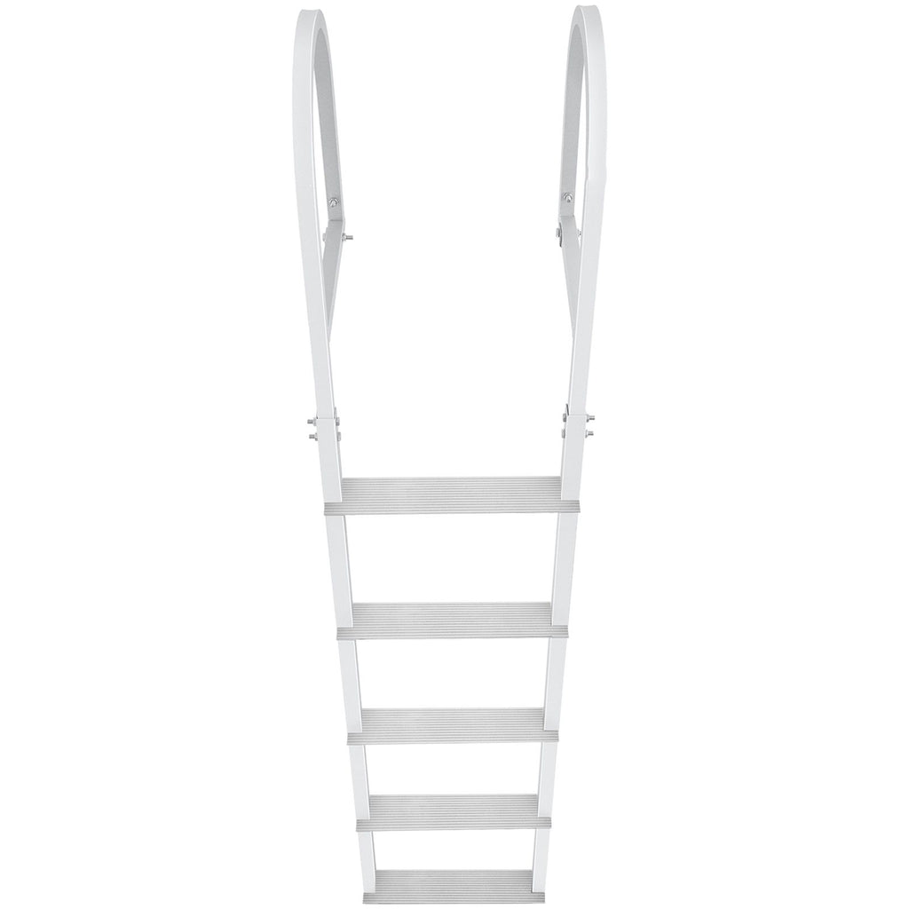 Dock Ladder, Removable 5 Steps, 227 kgs Load Capacity, Aluminum Alloy Pontoon Boat Ladder with 3.1'' Wide Step & Nonslip Rubber Mat, Easy to Install for Ship/Lake/Pool/Marine Boarding