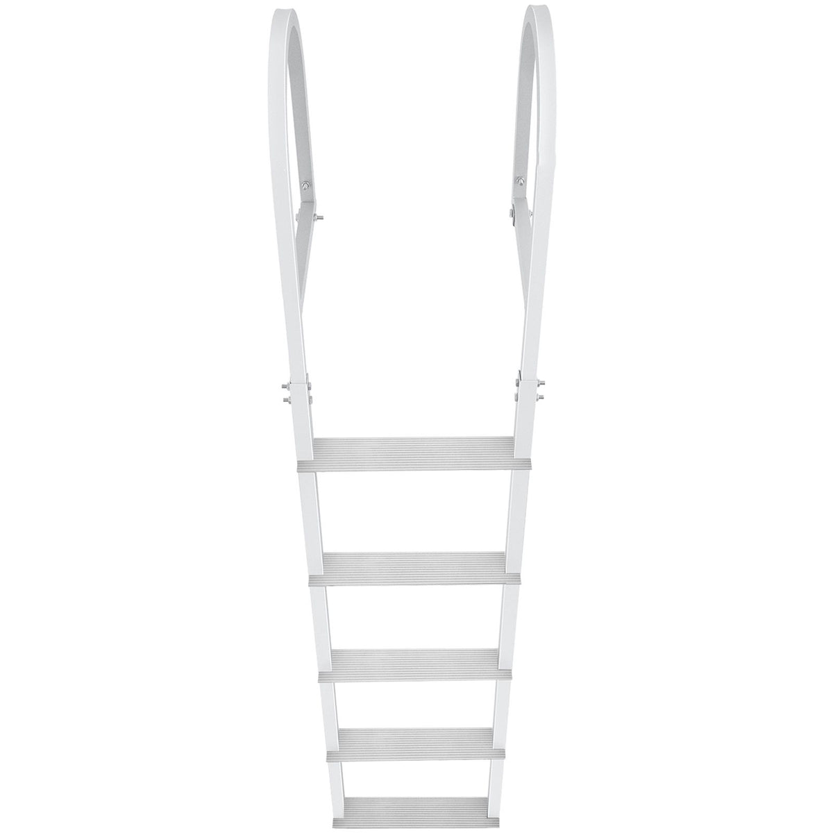 Dock Ladder, Removable 5 Steps, 227 kgs Load Capacity, Aluminum Alloy Pontoon Boat Ladder with 3.1'' Wide Step & Nonslip Rubber Mat, Easy to Install for Ship/Lake/Pool/Marine Boarding