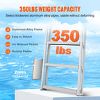 Dock Ladder, Retractable 5 Steps, 350 lbs Load Capacity, Aluminum Alloy Pontoon Boat Ladder with 66.9''-78.9'' Adjustable Height, 4'' Wide Step & Mat, for Ship/Lake/Pool/Marine Boarding