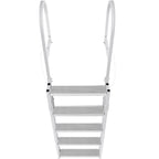 Dock Ladder, Retractable 5 Steps, 350 lbs Load Capacity, Aluminum Alloy Pontoon Boat Ladder with 66.9''-78.9'' Adjustable Height, 4'' Wide Step & Mat, for Ship/Lake/Pool/Marine Boarding