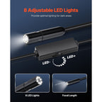 Endoscope Camera with Light, 1920P HD Borescope for Android & IOS, 8 LED Lights Inspection Camera with 5m Semi-Rigid Cable, 2X Zoom, IP67 Waterproof Snake Scope Camera for Auto, Plumbing