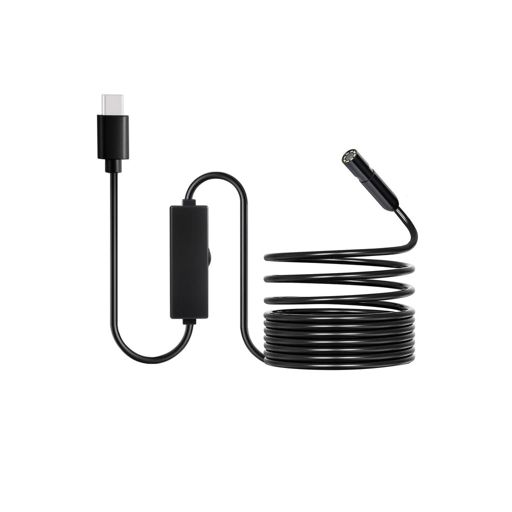 Endoscope Camera with Light, 1920P HD Borescope for Android & IOS, 8 LED Lights Inspection Camera with 5m Semi-Rigid Cable, 2X Zoom, IP67 Waterproof Snake Scope Camera for Auto, Plumbing